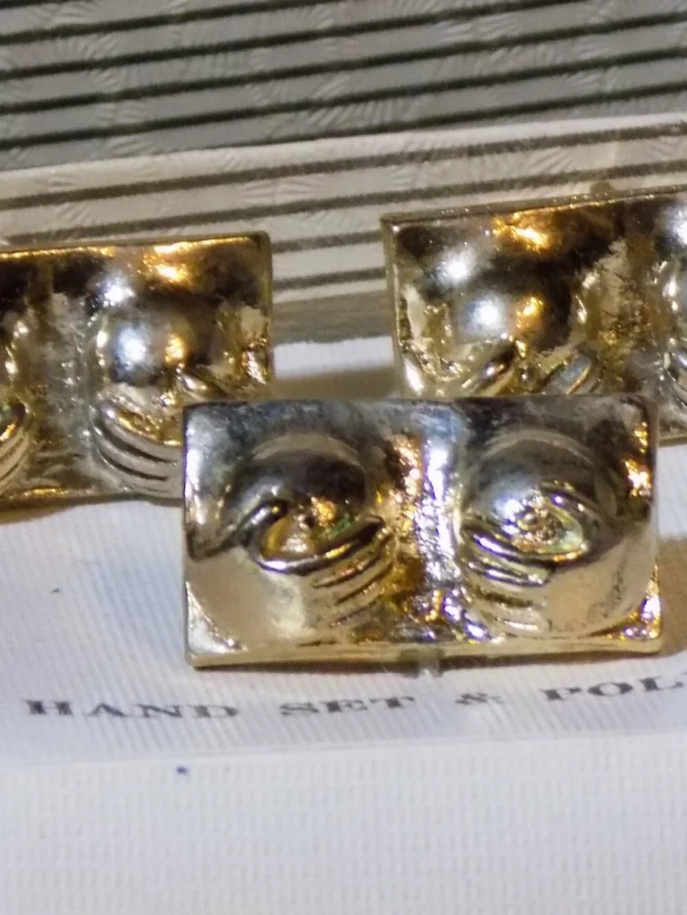 Lot 10 Vintage 1960s Risque Cufflinks & Tie Clip Sets. Happy Hands, Happy Feet